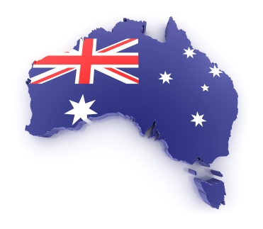 australia map flag Australia Wants You to Come Work, Study, and Play